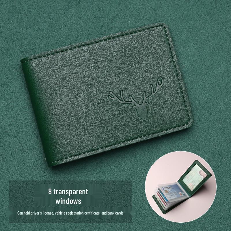 Men's 2025 Style Two-in-One Motor Vehicle License Leather Cover and Card Holder