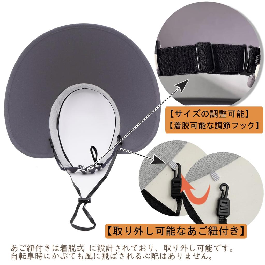 Sonne UV Sonne Breit UV Kinn Klein Schweiß Groß Outdoor [Sandyting] Damen Visor, Schutz, Hut, Krempe, Schutz, Riemen, Gesicht, Saugfähig, Kühl, Größe,