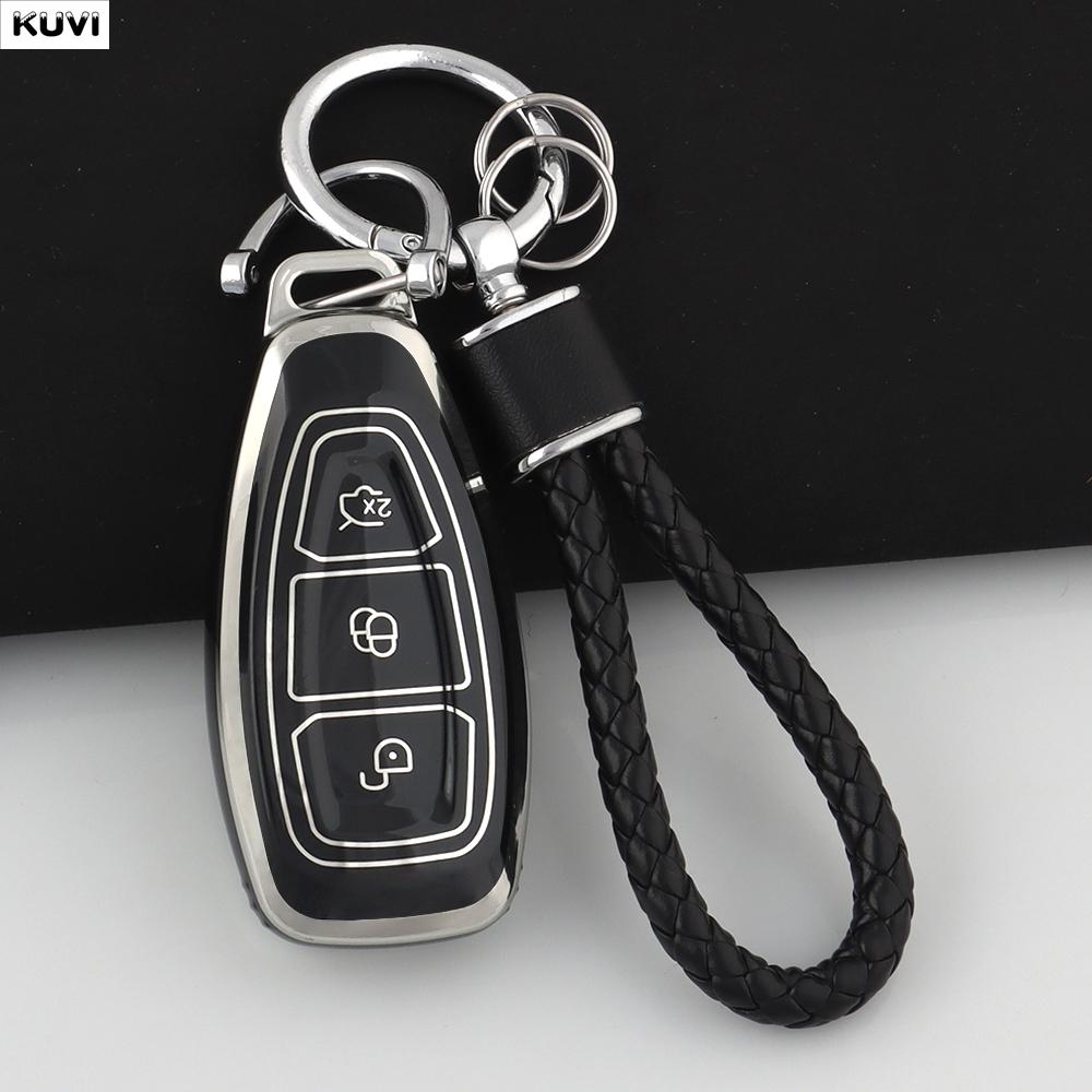 Custodia Protettiva Intelligente in TPU per Portachiavi Auto Adatta per Ford Focus 3 4 St Mondeo Mk3 Mk4 Fiesta Fusion Kuga Ecosport Protezione Portachiavi Auto