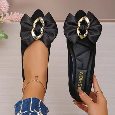 Women's Shoes 2025 Summer New Bow Tie Shoes Soft Sole Pointed Toe Slip-On Flats for Women Outdoor Daily Plus Size Casual Shoes
