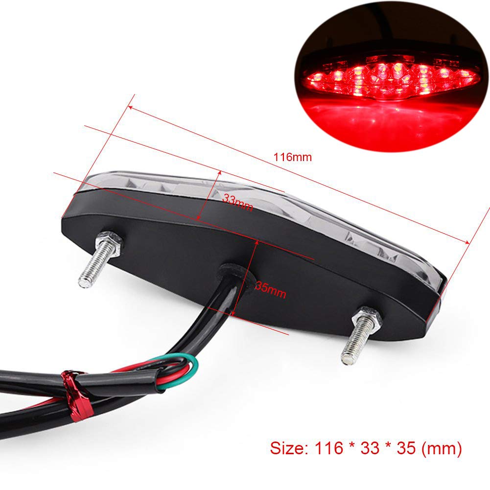 YIBO High Brightness Shockproof Waterproof Tail Lamp Brake Lamp LED Motorcycle Universal DC Red
