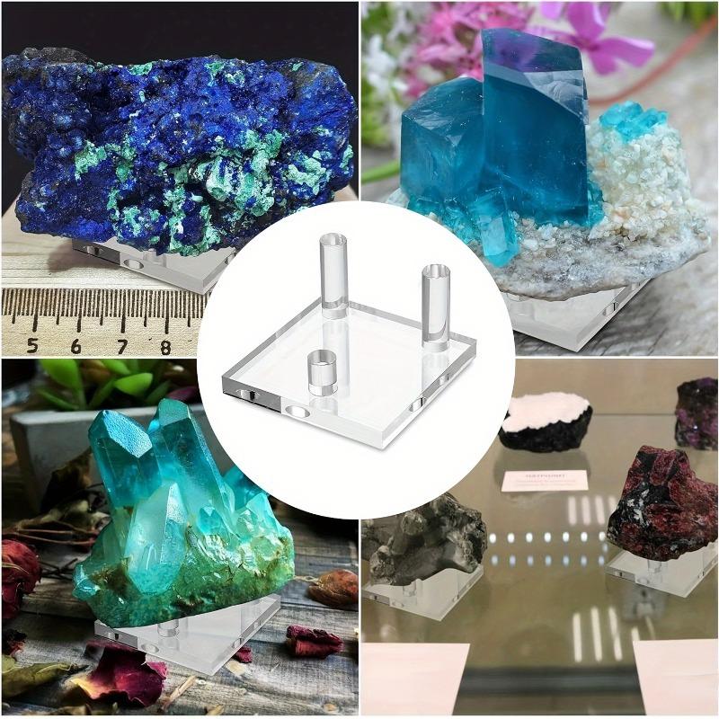 10pcs Clear Acrylic Display Stands Clear Mineral Holders Square Display Easel Stands for Photo Coral Rock Mineral Collectibles