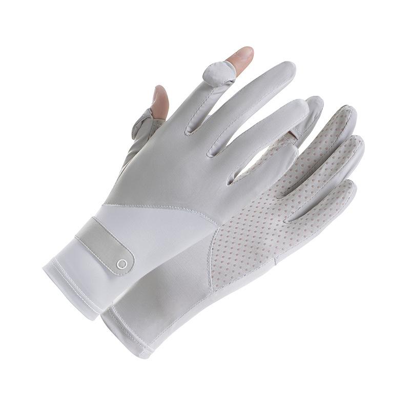 Women’s Ice Silk Summer Gloves, Stretchy UV Protection Gloves, Lightweight Breathable Thin Gloves for Outdoor Cycling Driving Activities