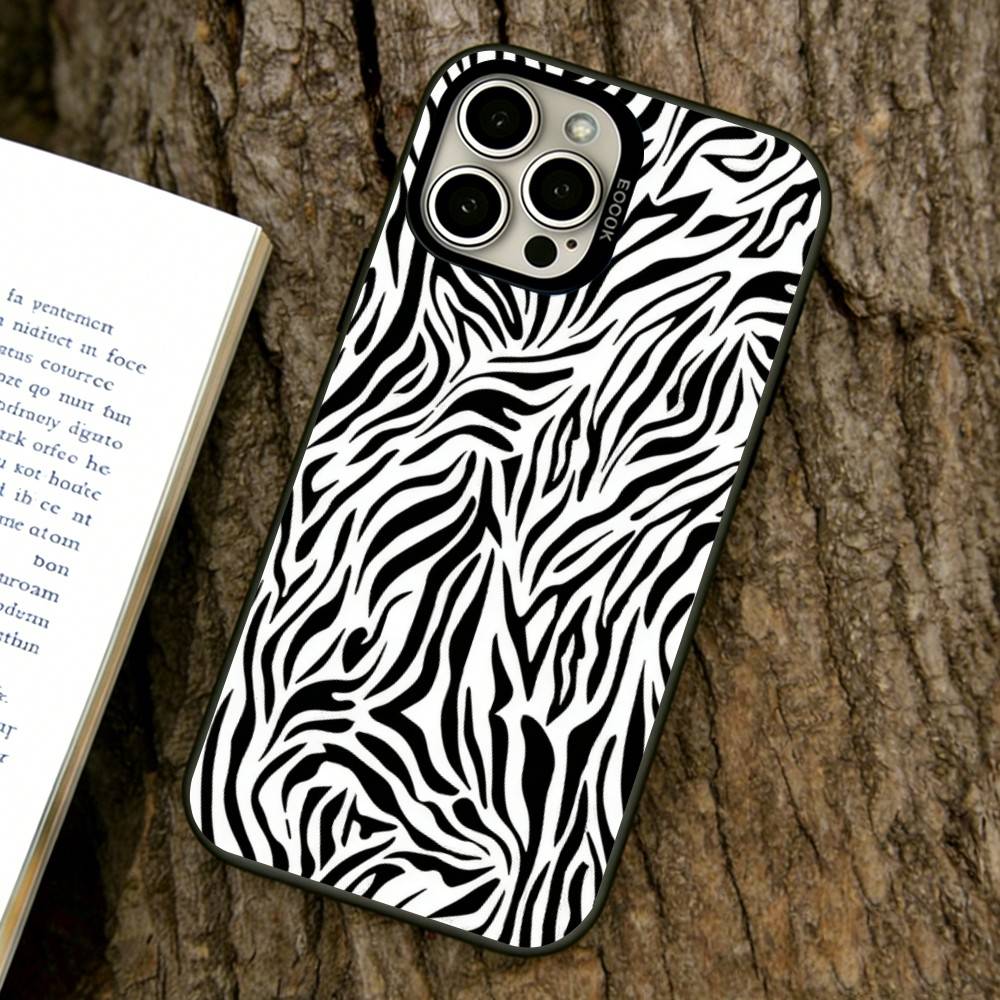 Zebra pattern Phone Case For iPhone 17,16,15,14,13,12,11 Plus,Pro Max,XS,Colorful Silver Phone case Funda Cover