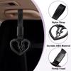 Broken Heart Car Steering Wheel Rear Bumper Warning Car Drift Car Interior Exterior for Black [PATIKIL] Strap, 2-Pack, Ring, Handrail, Decoration,