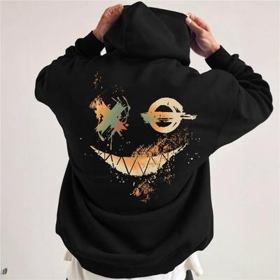 Outono Inverno Manga Comprida 2D Digital Impresso Casual Solto Pulôver Hoodies & Sweatshirts Masculino