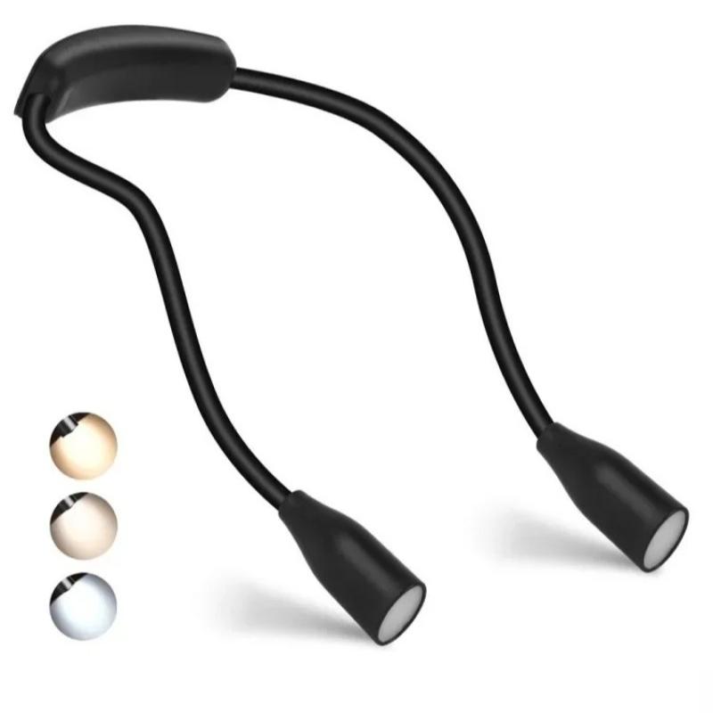 LED Reading Neck Light Book Lamp 360° Flexible Arm Reading Book Light Read Neck Lamp Study Reading Night Light