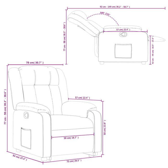 VidaXL Recliner, Relaxation Chair with Backrest, Seat with Armrests, TV Armchair for Living Room, 3205322
