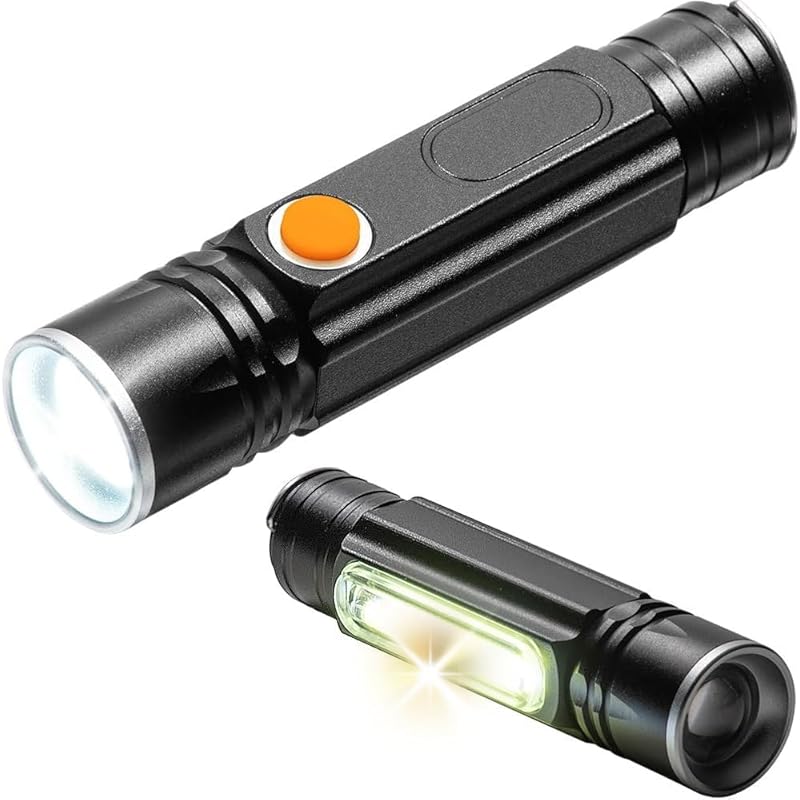 

e-supply flashlight small size LED USB charging magnet 5 step dimming COB work light up to 250 lumens Waterproof IPX4 disaster prevention power outage