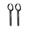 1 Pairs Punk Stainless Steel Stud Earrings Black Earrings Set For Men Women Vintage Hip Hop Piercing Ear Jewelry Accessories3