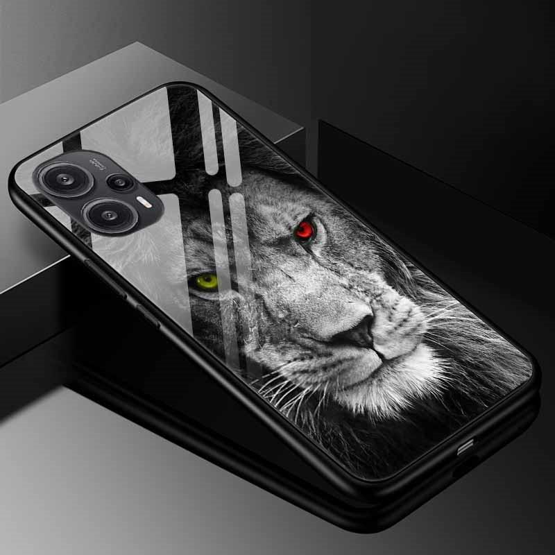 Tempered Glass Phone Case For Xiaomi Poco F5 5G F5Pro Cover Poco F5 Pro Redmi Note 12S 12C 12 4G Luxury Hard Back Bumper PocoF5