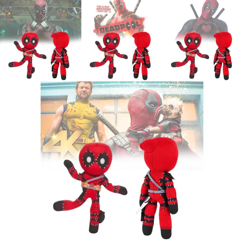 Adorable Deadpool Wolverine Plush Toys Featuring Vibrant Red Colors And Soft Pp Cotton Filling Perfect For Collectors And Kids