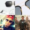 Tony Stark Sunglasses Men Square Metal Frame Vintage Style Uv400 Protection