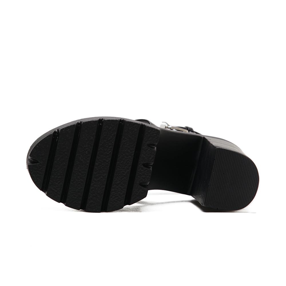 Open Toe High Heels Sandals Women Platform Shoes For Party Nightclub Sexy Black Gothic Footwear