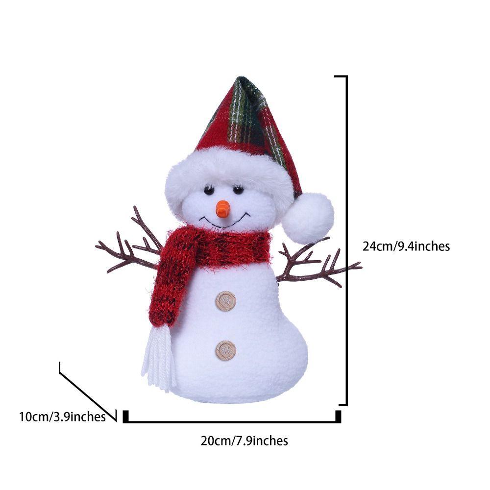 Cute Plush Snowman Doll Toy Sitting Merry Christmas Decorations  Home Decoration