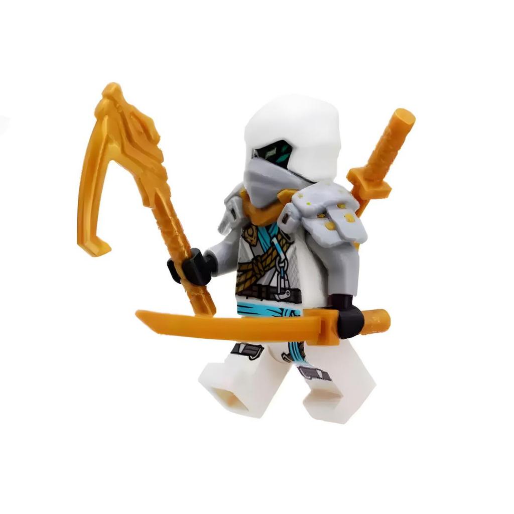 Lloyd Ninja Minifigure Climbing Suit with Weapons - Double-Sided Assembly Blocks Compatible with LEGO Jay