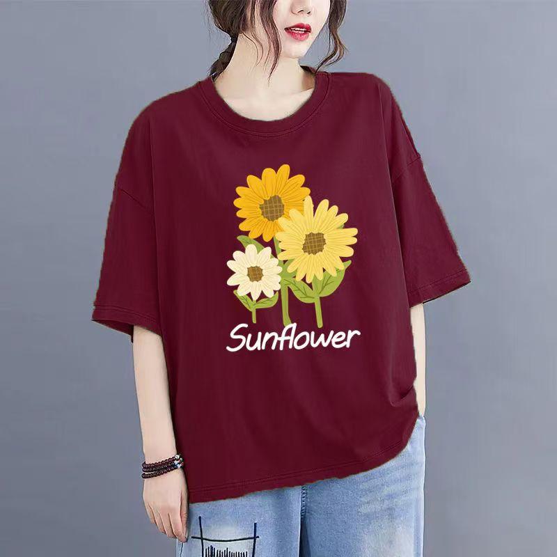 Cotton White T-shirt Women Short-sleeved Summer 2025 New Loose Short Half-sleeved Solid Color Tops