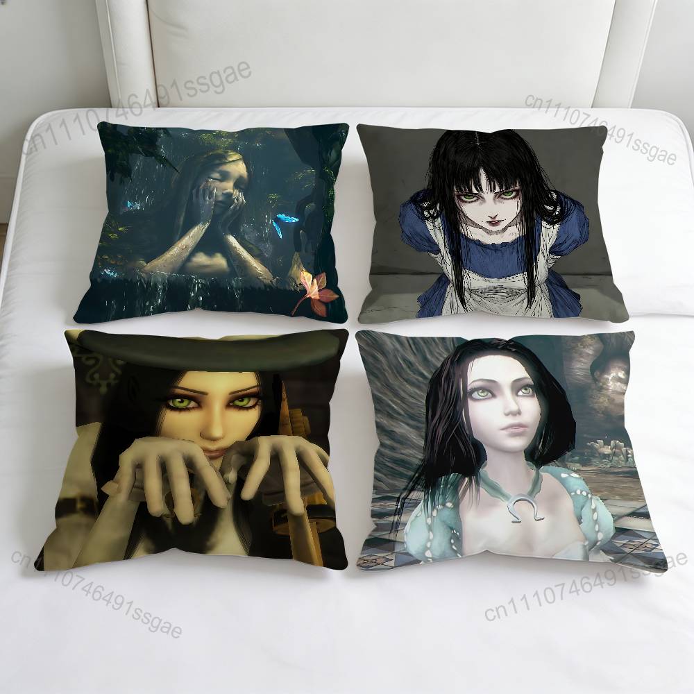 Cool Alice Madness RReturns Decorative Square Pillow Cover Soft Comfortable Pillow Case Sofa Bed Home Decoration