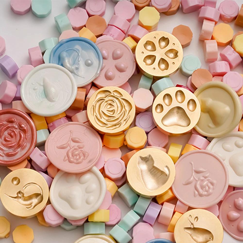 3D Fire Lacquer Seals 15-25mm Embossed Wax Grain Seal Head Retro Brass Multipurpose DIY Craft Decorative Tool for Greeting Card