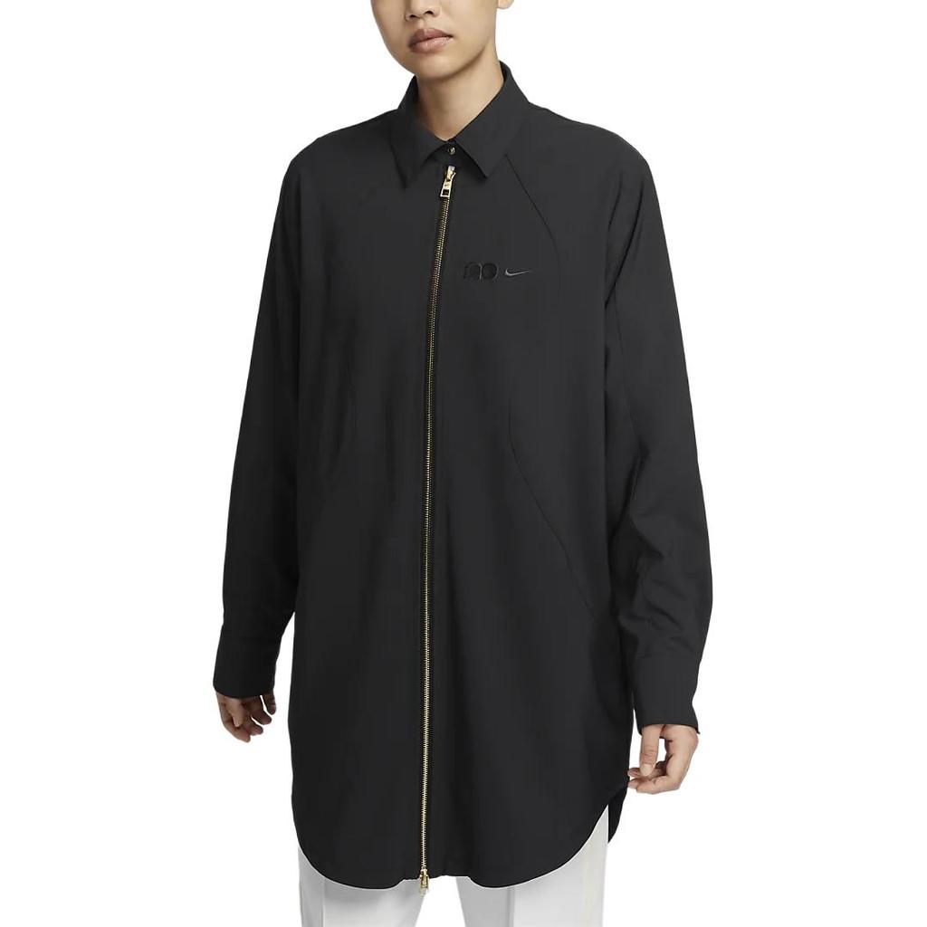 Nike Naomi Osaka Solid Outdoor Casual Sports Zip Collar Long Sleeve Jacket Women jackets Black FV7805-010