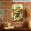 2D Flat 1pc Like A Yellow Lemon Branch Made of Metal Aluminium, Ideal for Decorating Living Rooms, Bedrooms, Kitchens, Offices, and Cafes. It Makes A