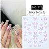 Präglad Ros Fjäril Nagelklistermärke Fint Glitter Aurora Fjäril Självhäftande Dekaler Nagelkonst Dekoration Diy Manikyr Design