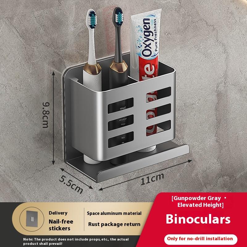 

Stable Rust Prevention Shaver Storage Rack Shower Wall Mounted Toothbrush Holder Ventilation No-drill Bathroom Storage Rack