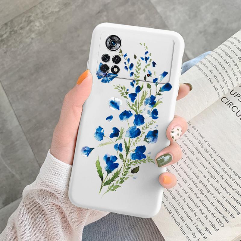 For Poco X4 Pro 5G M4Pro Cover Funda Vintage Flower Leave Protective Cover TPU Capa For Xiaomi Poco X4 Pocox4 X 4 M4 Pro Coque