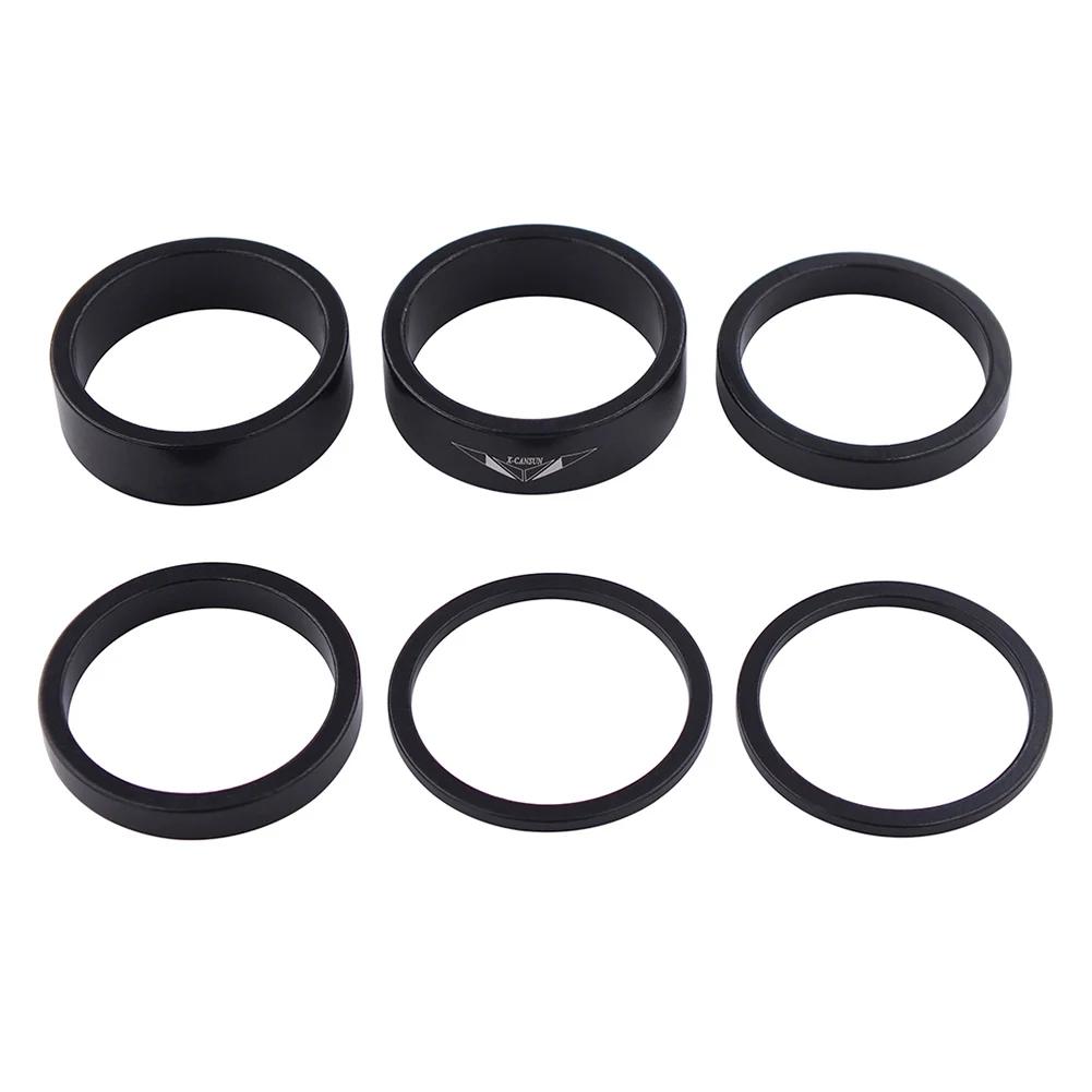 6Pcs Bike Fork Washer Set 2/5/10mm Bicycle Headset Spacer Bicycle Washer Spacing Pad Aluminum Alloy for MTB Mountain Bicyle