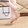 WTEMPO Women Roman Sandals Peep Toe High Heels Shoes Women Wedding Shoes Gold Silver Female Footwear