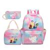 Ideout team gradual change color rainbow backpack boys and girls three-piece set