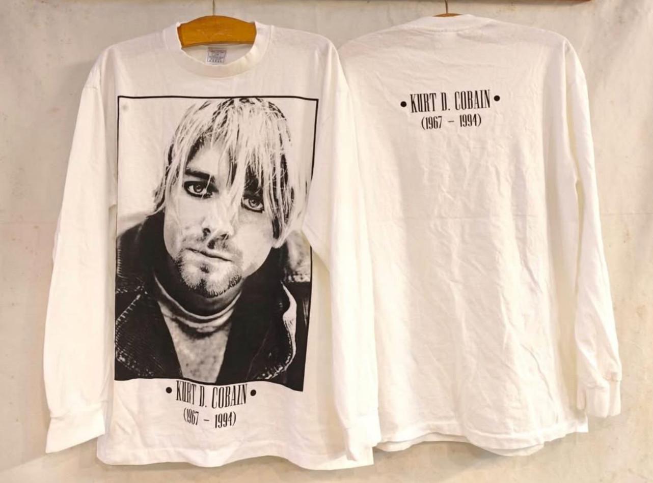 Vintage 1994 Nirvana Kurt Cobain Memorial 90s Band White RARE Sz.L Shirt REPRINT S