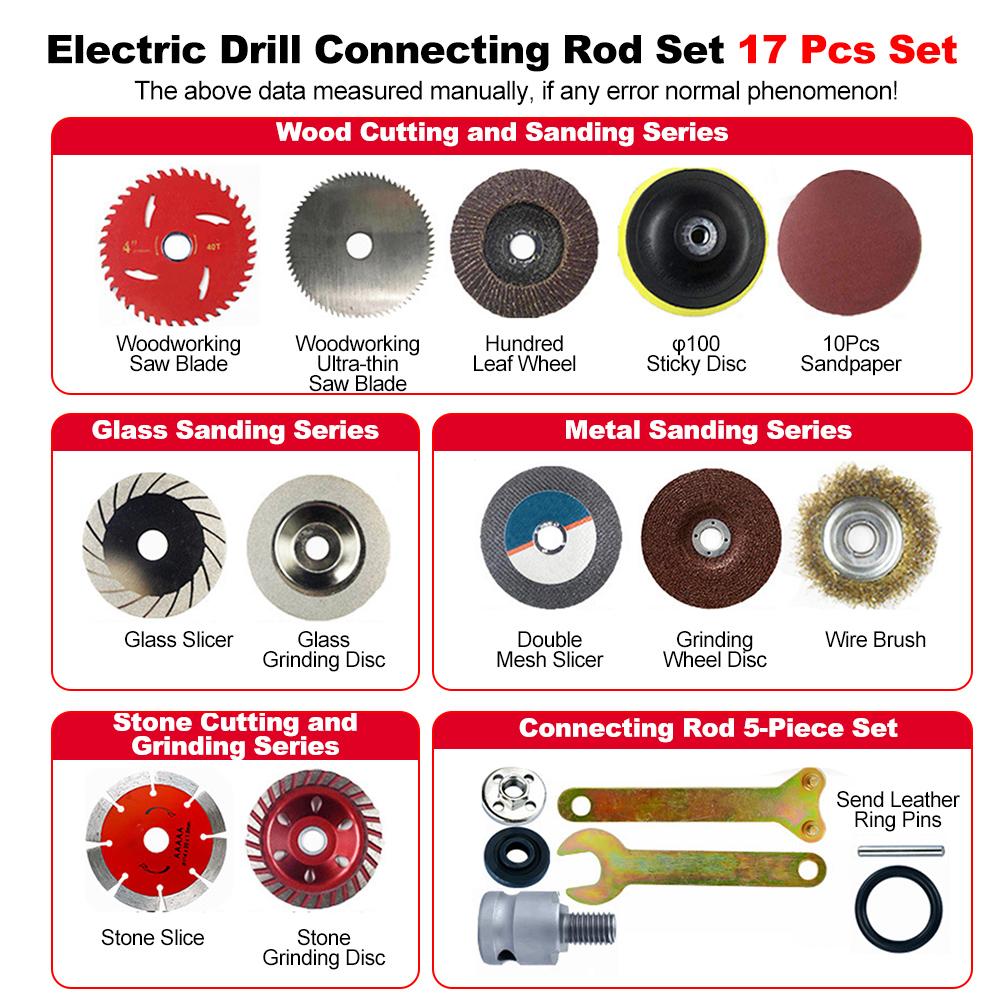 17Pcs Electric Drill To Angle Grinder Converter Electric Drill Conversion Angle Grinder Connecting