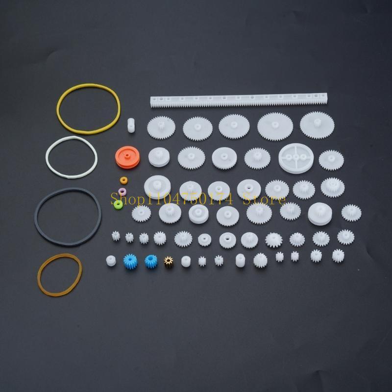

New 60pcs Type Plastic Shaft Single Double Reduction Crown Worm Gears DIY Robot top sale білий