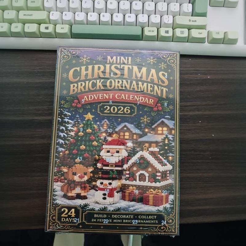 24denní vánoční cihlový ozdobný adventní kalendář 3D mini vánoční odpočítávání stavebnice vánoční stromek závěsný sváteční párty dekorace