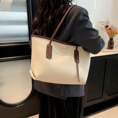 Large Capacity Women's Bag Summer Simple New Trend Fashion Shoulder Bag Commuter Literary Style Portable Tote Bag
