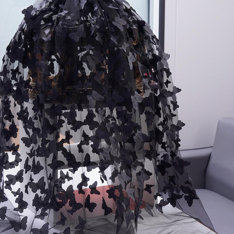 1 Yard Embroidered 3D Butterfly Mesh Lace Fabric for for Diy Children's Clothing Women's Wedding Dress Apparel Sewing Fabric New