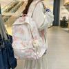 Female Print Schoolbag Student Tie-Dye Backpack Large Capacity Backpack for Junior High School