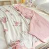 Pink Rose Smooth Air Condition Comforter Lightweight Floral Summer Quilt with Ice Silk Cooling Comforters Four Seasons Universal
