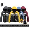 Autumn and winter men's light cotton-padded clothes removable hat solid color ribs thickened cotton-padded clothes top men-L