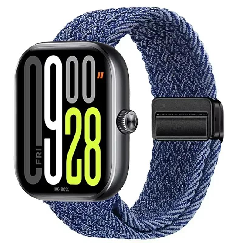 Magnetic Loop for Xiaomi Redmi Watch 4 5 Strap Adjustable Braided Sport Nylon Replacement bracelet for Miband 8 pro/9 pro band