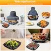 Air Fryer Replacement Parts for Ninja Crispi Air Fryer FN101GY, Air Fryer Accessories Grill Pan Plate Crisper Plate Rack Tray with Rubber Bumpers