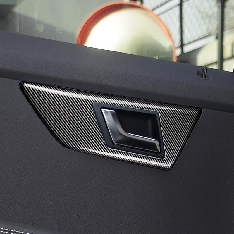 For Mercedes Benz GLK X204 2013-2015 Car Door Handle Panel Frame Protect Cover Carbon Fiber Pattern Interior Accessories Sticker