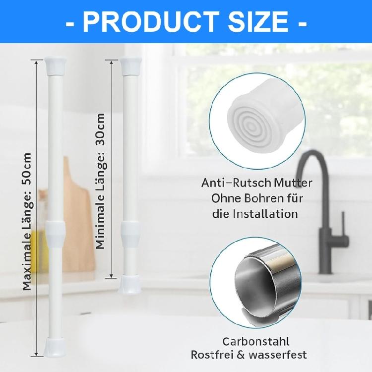 4 SZT./Partia Modyfikowalne Drążki do Zasłon Łazienkowych Odporne na Rdzę Substancja PVC Szybka Instalacja Artykuły Gospodarstwa Domowego