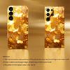 Goldener Schmetterling Glas Handyhülle für Samsung Galaxy S26 S25 S24 S23 S22 FE Ultra Plus Eingebautes Glas Gold Exquisit Wunderschön