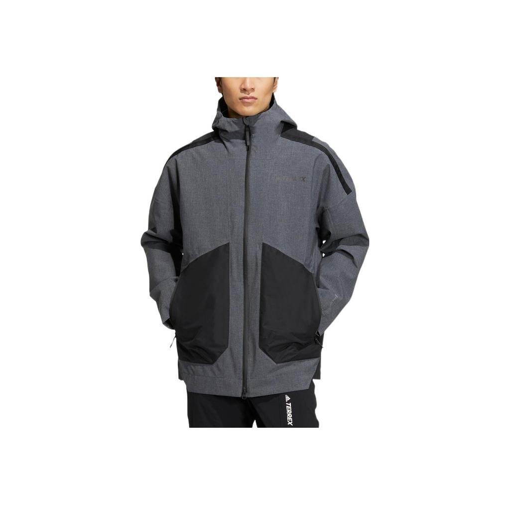 Adidas Terrex Voyg 3-In-1 Sfs J Logo Hooded Zip-Up Long Sleeve Jacket Unisex Jacket Gray HN2026