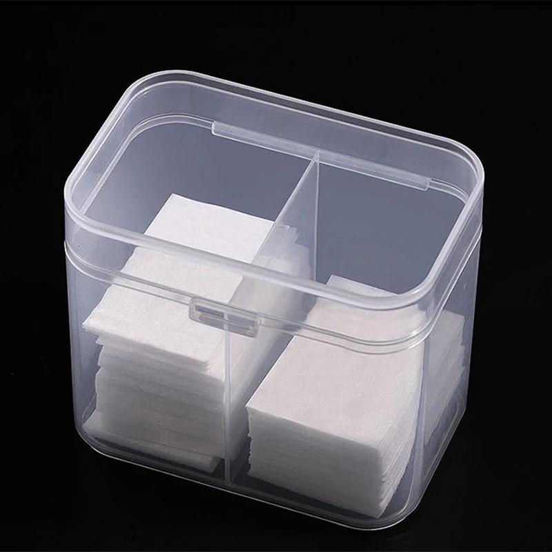 Cotton Pads Swab Nail Wipes Makeup Brushes Organizer Storage Box Holder Container Case Independent Double-Compartment