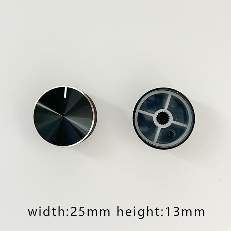 2PCS 6MM Potentiometer Knobs Caps Aluminum Alloy Knob Cap Volume Adjustment Knob Flower Shaft Hole Black Silver Gold