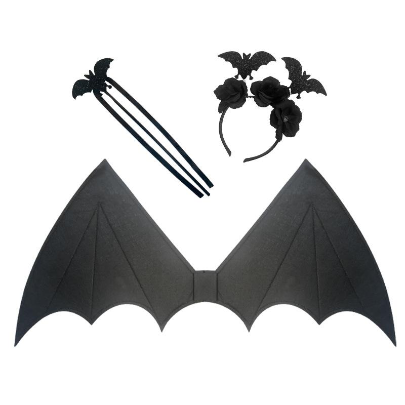 

Хэллоуин, Крылья маленького дьявола, Ободок маленького дьявола, Посох, Набор из трех предметов, Макияжный бал, Набор маленького дьявола, Детский реквизит для переодевания one size fits all чёрный