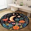 1Pc Flower crescent moon Circular Print Rug - home decoration Carpet For Living Room Bedroom Flooring Computer Chair Area Rug